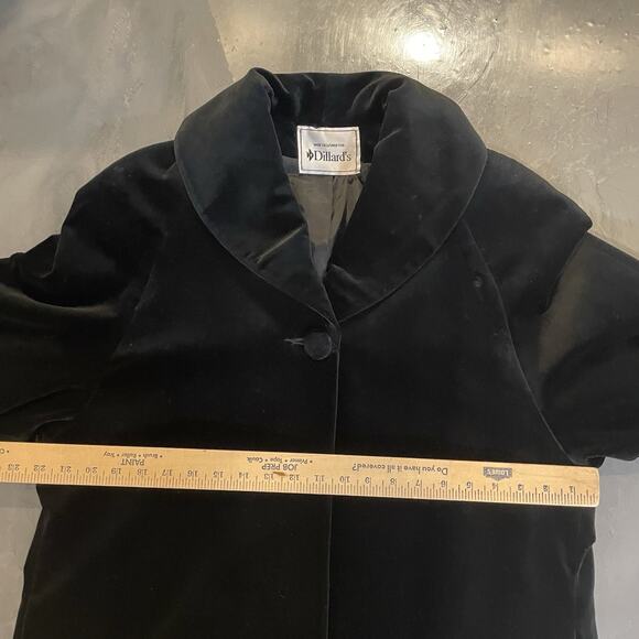 Vintage Black Velvet Opera Coat One Button Pockets‎ Lined Sz M Women’s READ - Picture 3 of 8
